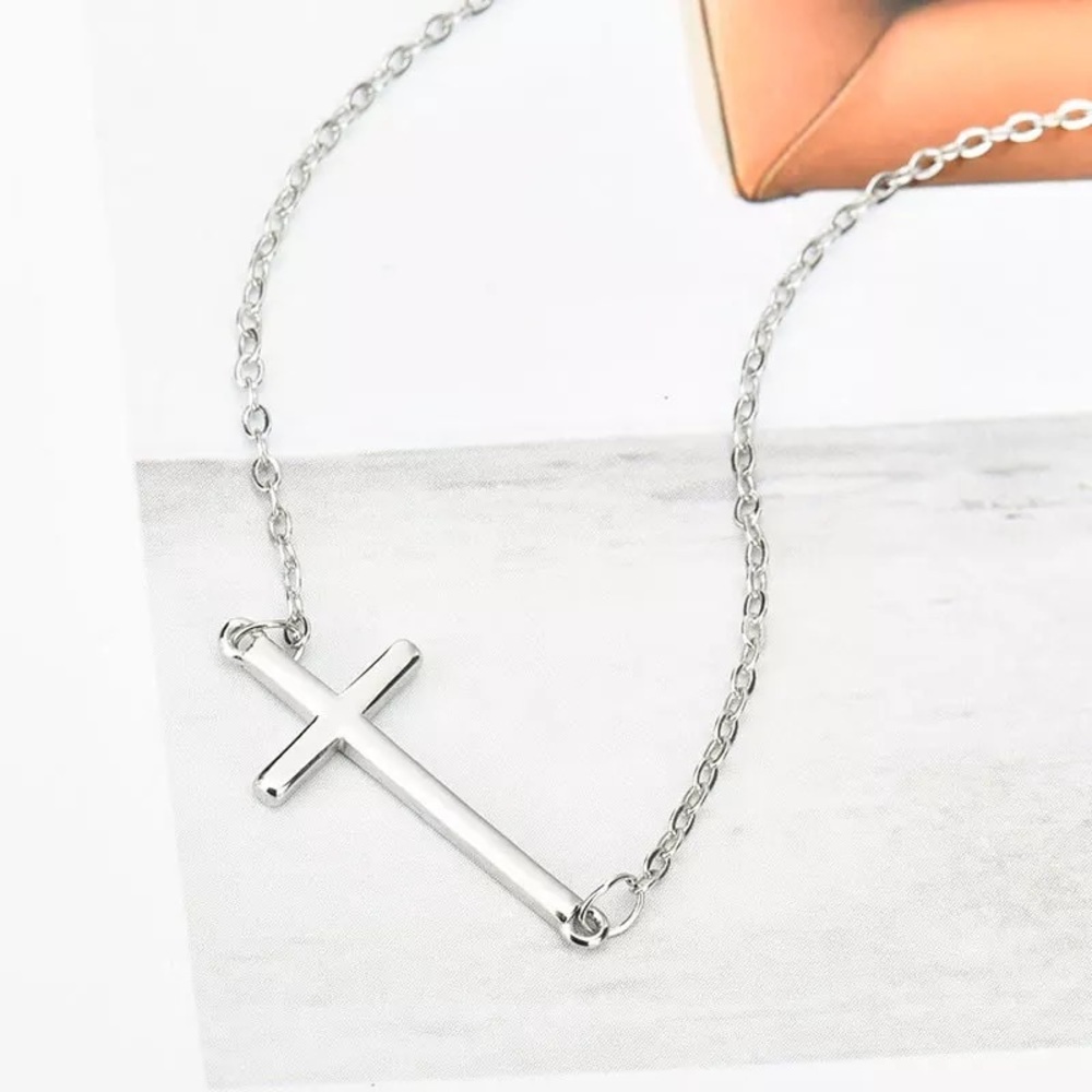 New Sterling Silver 925 Cross adjustable Necklace